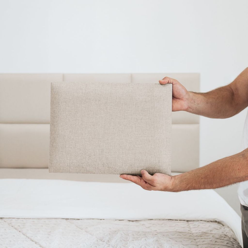 Cabeceira em Linho Premium - Módulo 30x40 - Elegante - Cama Solteiro, Casal, Queen e King