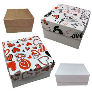 50 Caixas 10 X 10 X 4 ou 10x10x6 Tampa de Papel Sen Visor,Doce, Presente , Aniversário,Padrinho,Casamento,Dia das mães. em Oferta na Shopee