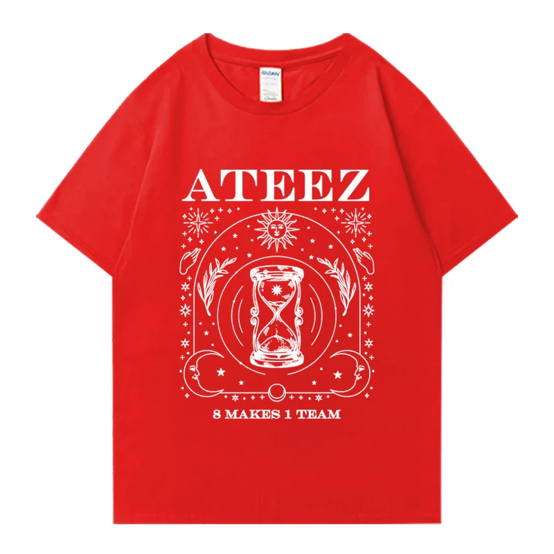 Camiseta T-shirt Unissex Algodão Kpop Ateez 8 Makes 1 Team