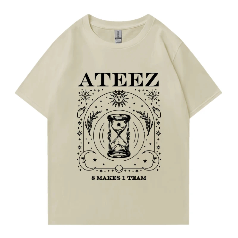 Camiseta T-shirt Unissex Algodão Kpop Ateez 8 Makes 1 Team