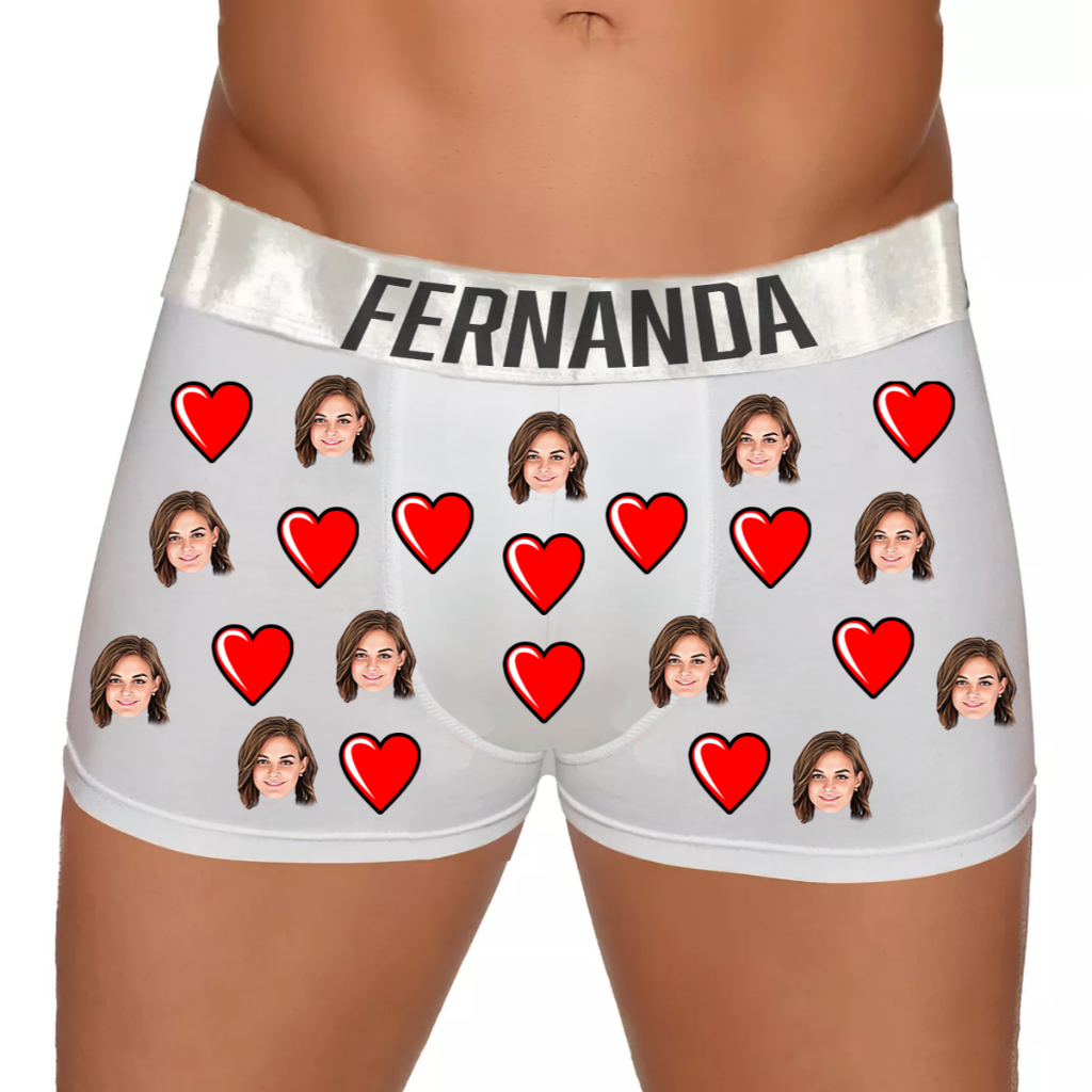 Cueca Personalizada Dia dos Namorados - Presente Criativo - Coração e ...