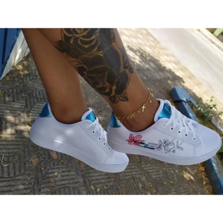 TENIS FEMININO CASUAL DETALHE FLORAL