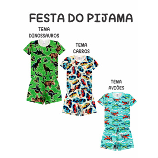 Kit  com 2 Conjuntos de Pijamas Fresquinhos Infantil Menino e Menina  - Verão - Várias Estampas em Oferta na Shopee