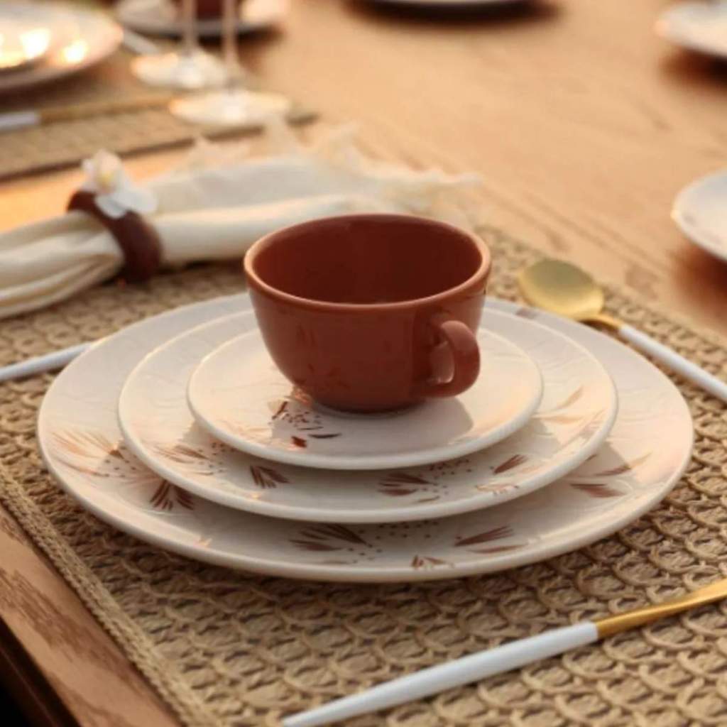 Aparelho de Jantar Unni Orquídea Cerâmica Oxford (10 peças)