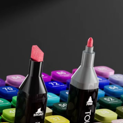 Estojo Kit De Canetinhas Ponta Dupla Escolar e Artístico Pintura