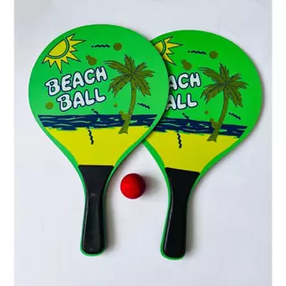 Kit Frescobol Beach Ball 2 Raquetes e 1 Bola Praia Piscina Verão em Oferta na Shopee