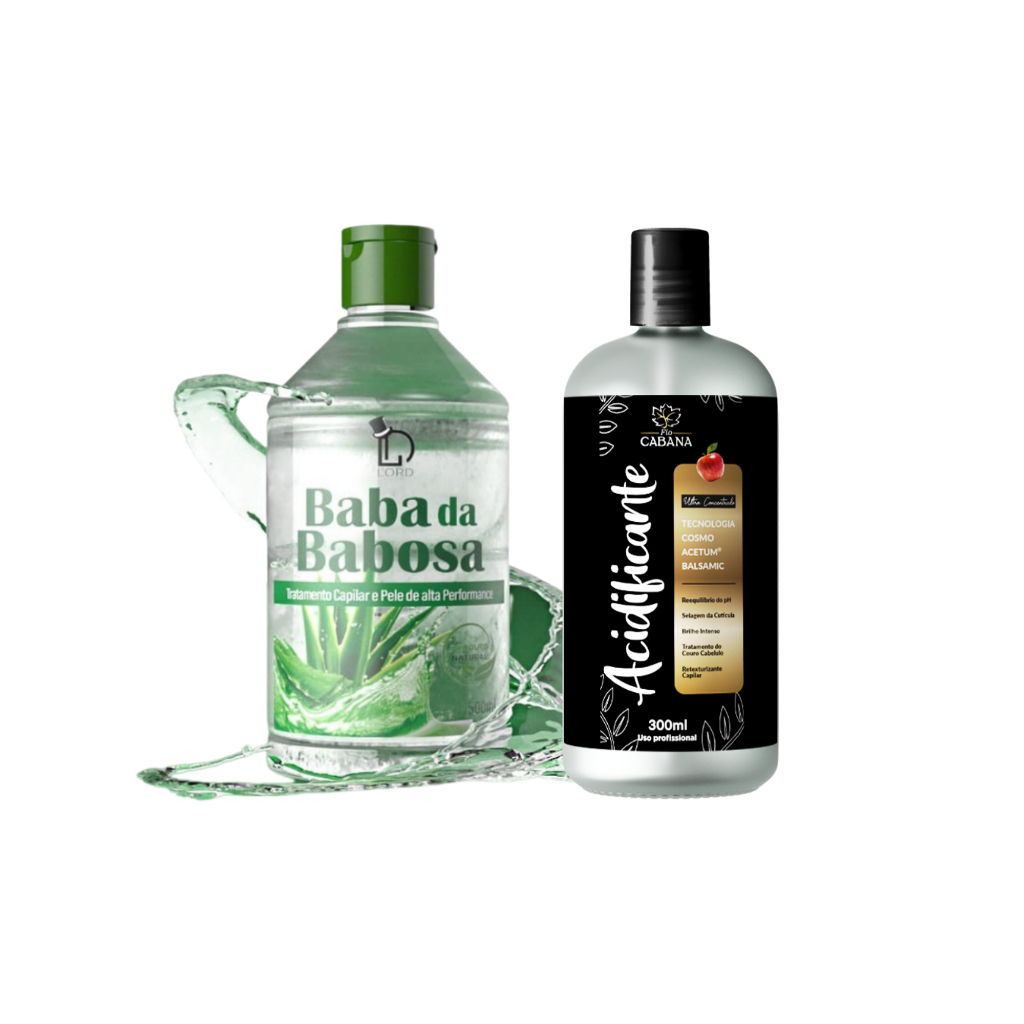 Kit Baba da Babosa 500mL Lord Cosméticos + Acidificante Capilar 300mL ...