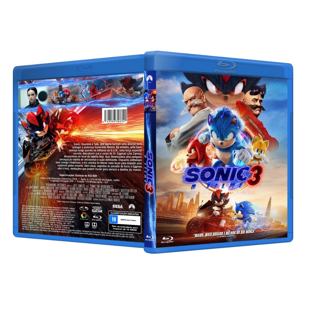 Blu-ray: Sonic 3 DUB/LEG [PERSONALIZADO] | Shopee Brasil