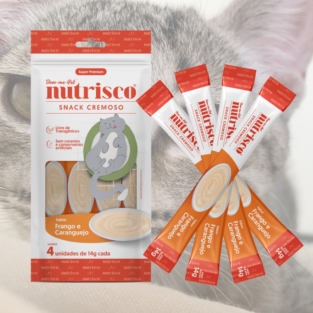 NUTRISCO SABOR FRANGO E CARANGUEJO - Petisco cremoso para gatos (pack ...