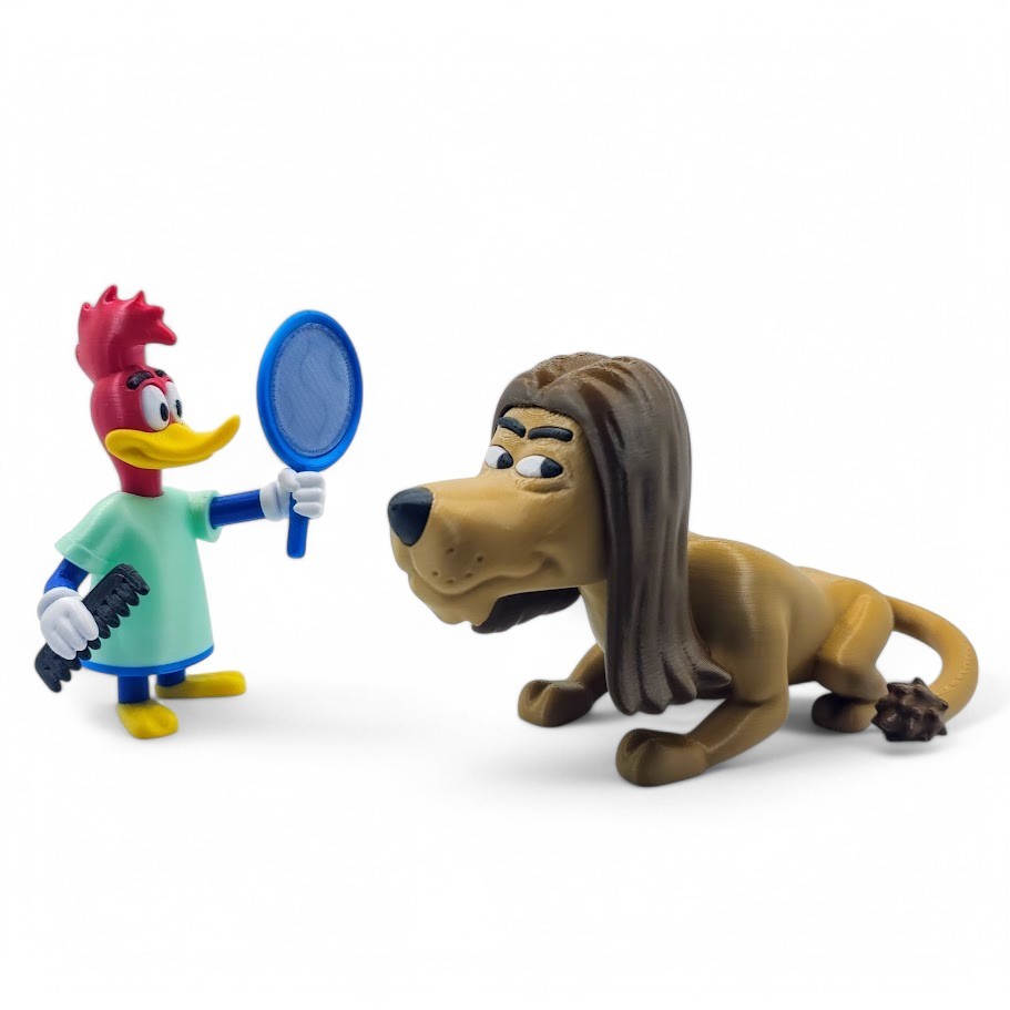 Pica-Pau Cabeleleiro e o Leão Monalisa Action Figure Colecionável