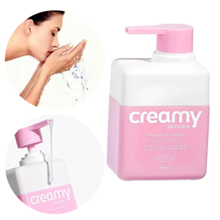 Creamy skincare emulsão de limpeza vitamina E + centella asiatica 180ml