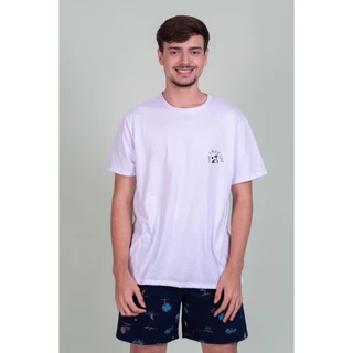 PIJAMA MASCULINO DE MALHA 100% ALGODÃO COM VIES NA GOLA em Oferta na Shopee