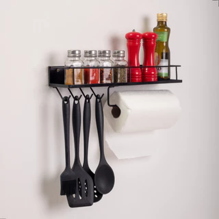 Suporte Para Cozinha Multiuso Porta Condimentos Papel Toalha De Aço Reforçado