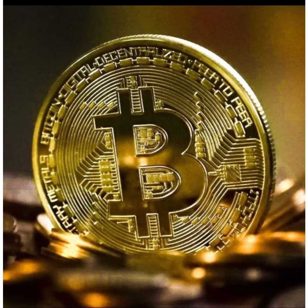 Bitcoin Moeda Física Banhado à Ouro - Melhora o Preço