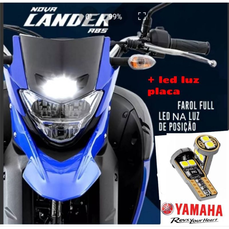 Kit Led lander T10 Yamaha Pingos Do Farol 6000k Super Forte