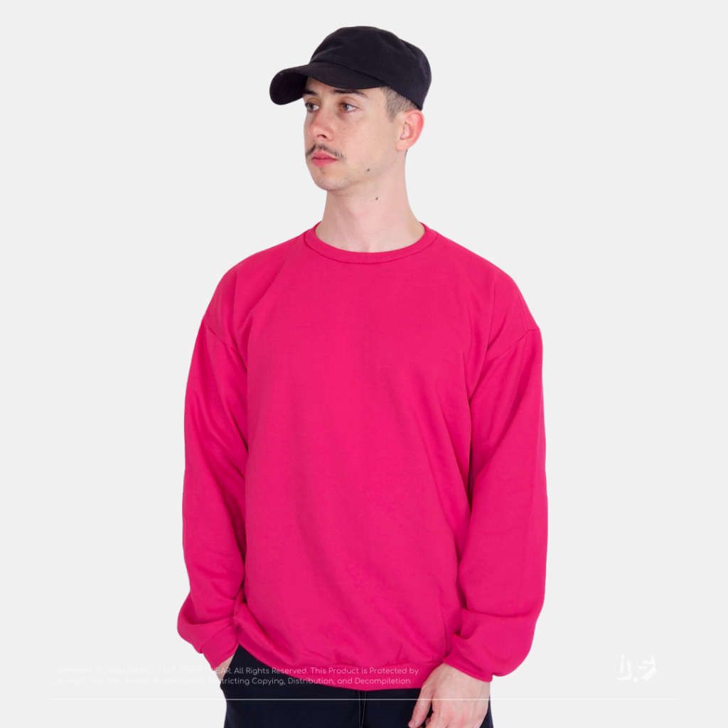 Blusa de Moletom Rosa Choque Premium Streetwear Unissex Moletom - Main Image