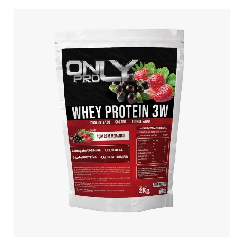 Whey protein 3w OnlyPro 2kg - concentrado isolado hidrolisado