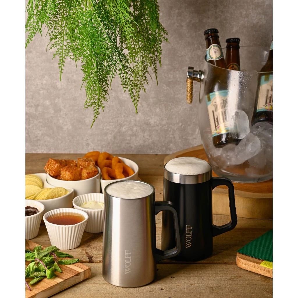 Caneca Térmica Wolff para Cerveja de Aço Inox Preta