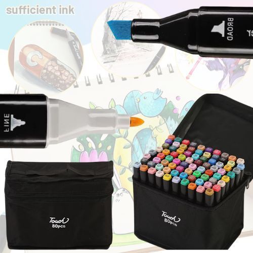 Bob 2枚セット Estojo Kit De Canetinhas Ponta Dupla Escolar e Artístico Pintura