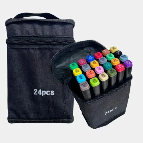 Bob 2枚セット Estojo Kit De Canetinhas Ponta Dupla Escolar e Artístico Pintura