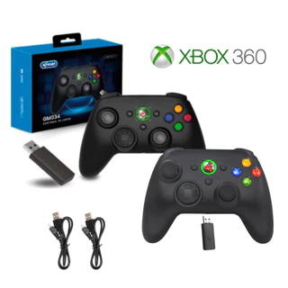 Kit Com 2 Controles sem fio com bateria recarregável compatível com Xbox 360 e PC Gamer COMPUTADOR