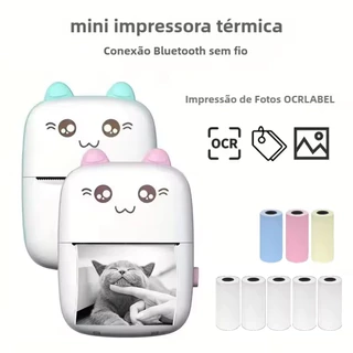 Aurora Impressora térmica portátil mini 58mm, impressão sem fio Bluetooth para Android e iOS