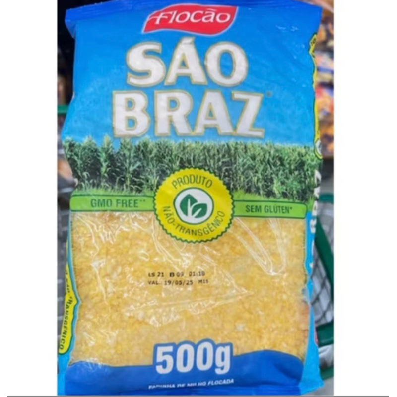 Flocão de Milho São Braz 500g Cuscuz não Transgênico 100% Natural Sem ...