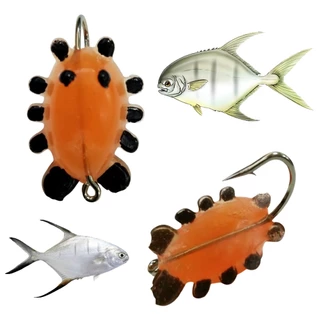 Isca Artificial Tatuí Tatuíra de Praia 3,5 cm c/ Anzol Pesca Pampo - 3 unidades