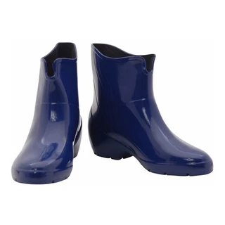 BOTA DE BORRACHA AZUL MARINHO CANO CURTO CHUVA RCA PAT LIMPEZA FEMININA