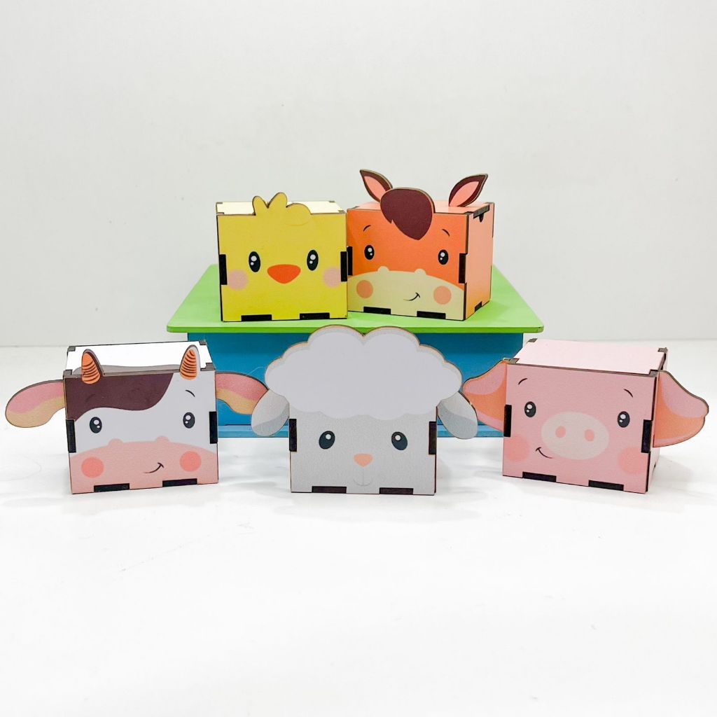 5/10/15/20PCS Mini Cubos Fazendinha em MDF - Lembrancinha Porta Bombom ...