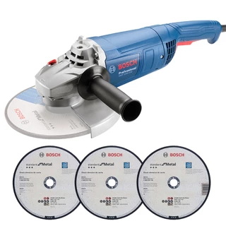 Esmerilhadeira GWS 2200-230 Bosch 9" 2200W 220V + Discos