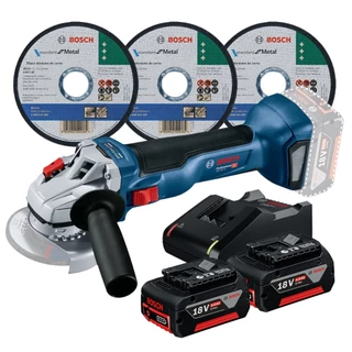 Esmerilhadeira GWS 18V-10 Bosch Brushless Baterias e Discos