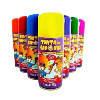 Kit 5 Tintas Spray da Alegria 150 Ml Para Cabelos Barba Cores Variadas