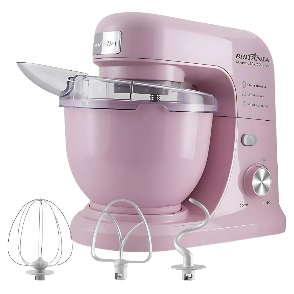 Batedeira Planetária Rosa 700w Britânia Mais Potente 360° | Shopee Brasil