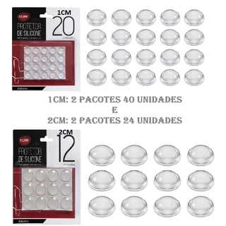 Conjunto 4 Pacotes Protetor Protetores 20 E 12Uns Adesivo Silicone Anti-Impacto Transparente Redondo em Oferta na Shopee