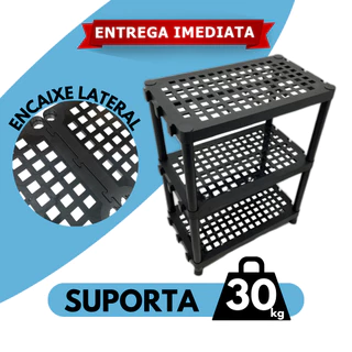 Estante Organizadora com 3 Prateleira de Plástico Modular Multiuso