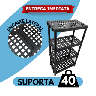 Estante Organizadora com 4 Prateleira de Plástico Modular Multiuso em Oferta na Shopee
