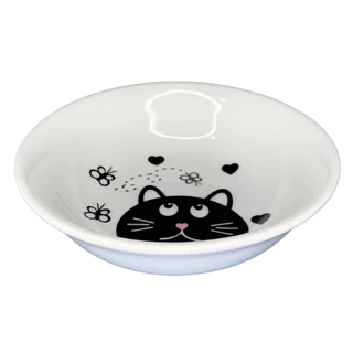 Comedouro Gato de Porcelana Tigelinha 300Ml Decorado