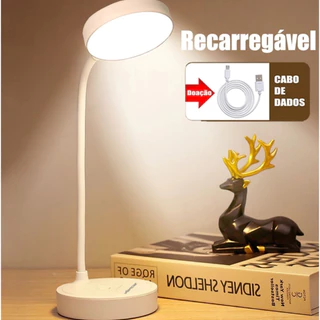 Luminaria de Mesa Led Articulável com 3 Níveis de Luminosidade Bateria Recarregável para Estudo Trabalho