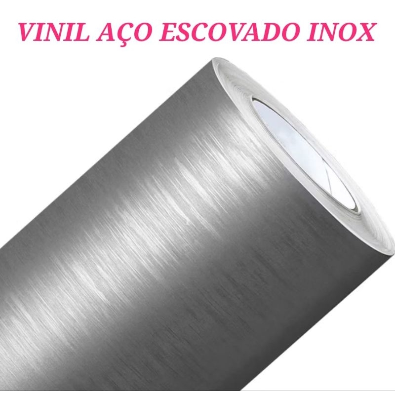 Adesivo aço escovado 7m X 60cm inox para geladeiras fogão, microondas ...