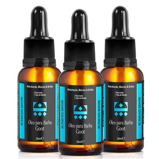 3 Uni ÓLEO PARA BARBA GOOT EMBAIXADOR 30ml - Barba Hidratada Macia e Nutrida