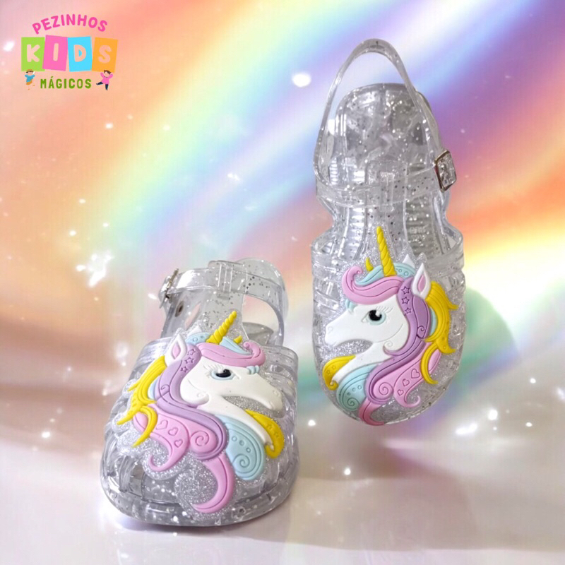 Sandália Infantil SandÃ¡lia Da Melissa De UnicÃ³rnio Glitter