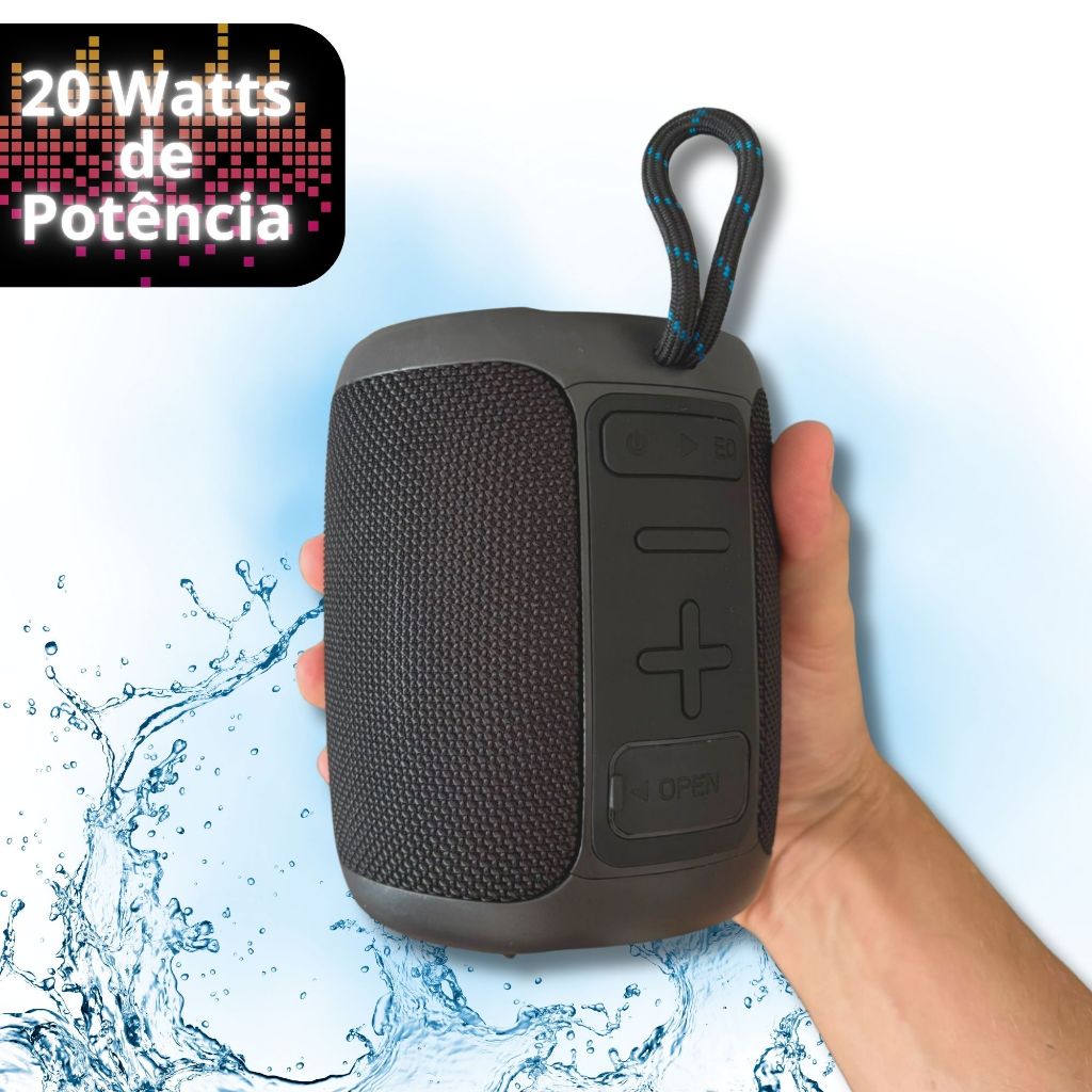 Caixa de som bluetooth 20w Potente Alto A prova D'agua Caixinha Alto ...