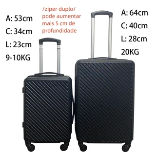 Mala de Viagem Kit 2 Peças ABS Malas 20kg E 10kg roda 360 Removível Com Senha Promoção Menor Preço