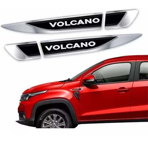 Par Emblema Lateral Volcano Todos Resinado Adesivo Paralama Carro ...