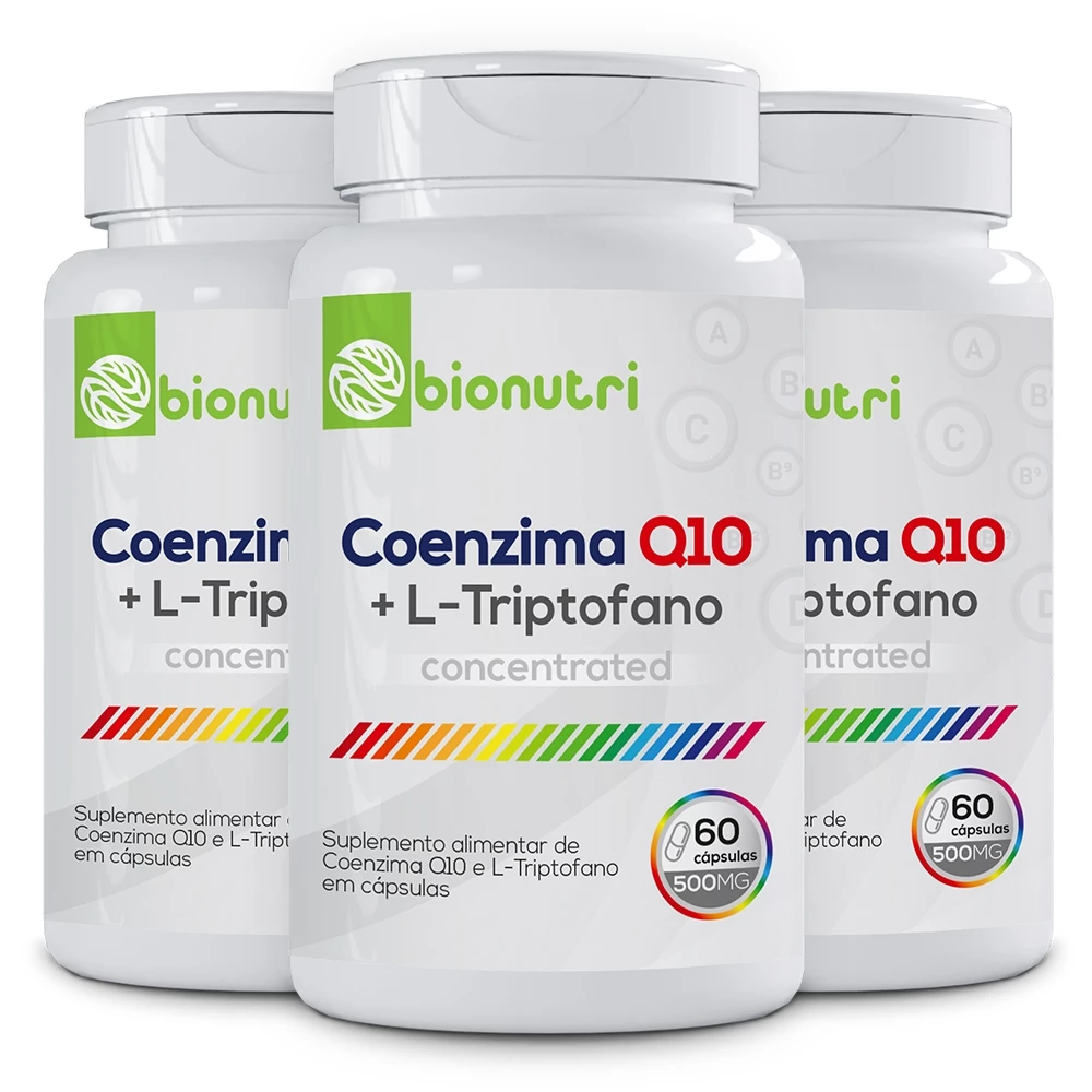 Kit 3x Coenzima Q10 CoQ10 Com Ltriptofano Ubiquinol 60 Capsulas - Bionutri