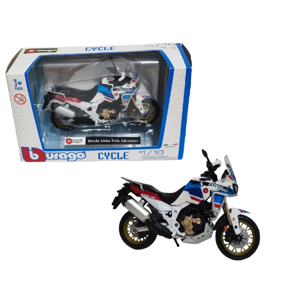 Bburago Honda Afrique Twin Adventure, blanche/Décorer, 1:18 | Model Car World