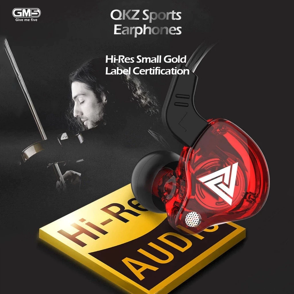 “Fone de Ouvido QKZ AK6 com Fio e Microfone – Driver de Cobre, Som Hi-Fi Estéreo e Bass Potente para Esportes