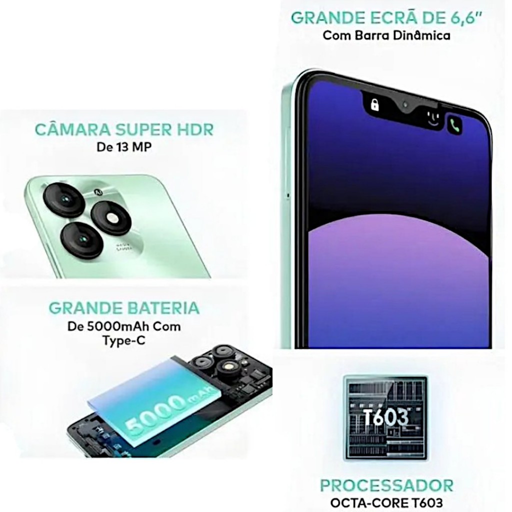 Smartphone itel A70 A665L Dual SIM de 256GB / 12GB RAM de 6.6