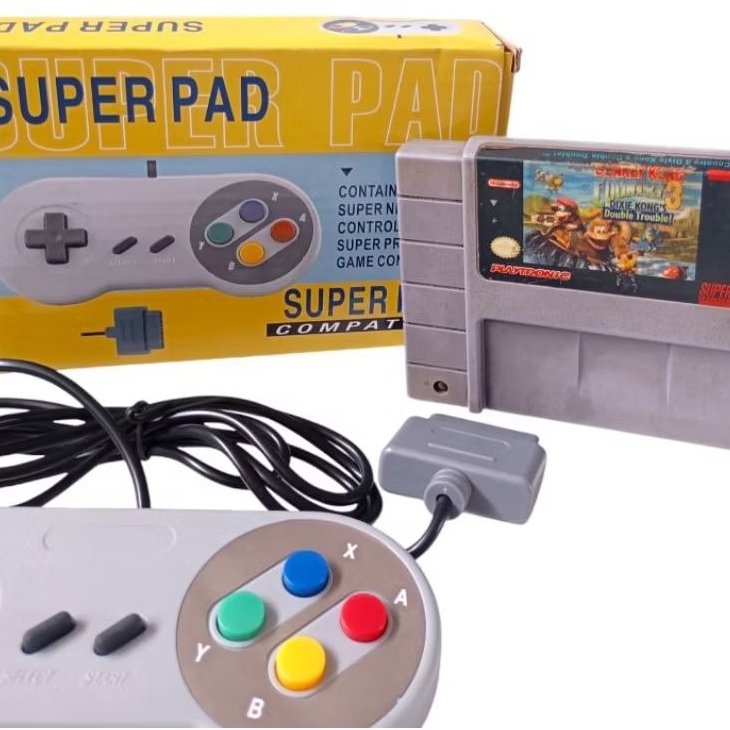 Kit Controle Super Nintendo+ Donkey Kong Country | Shopee Brasil
